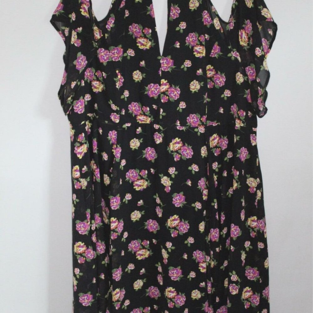 Torrid Floral Chiffon Cold Shoulder Dress H10671 - Picture 2 of 12